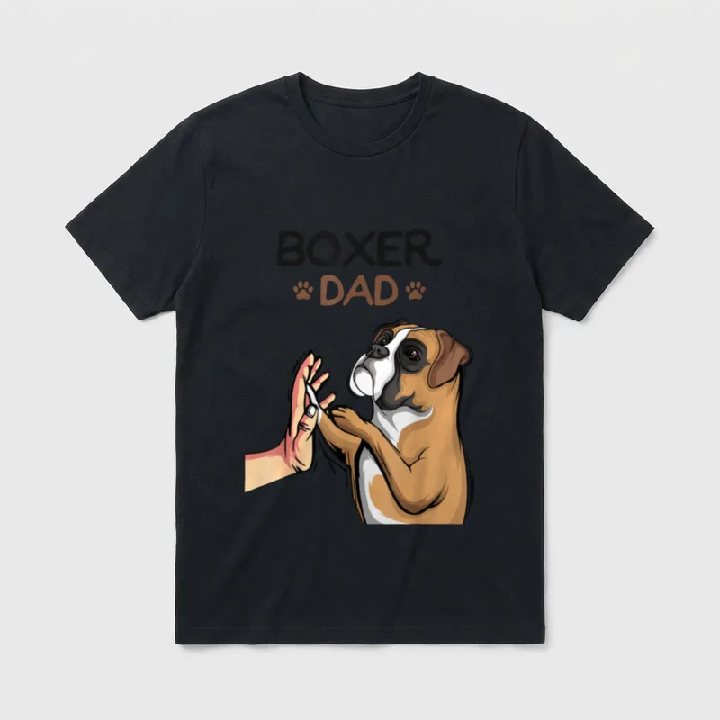 Boxer Hunde Papa Herrchen T-Shirt – Klassisches T-Shirt in Schwarz