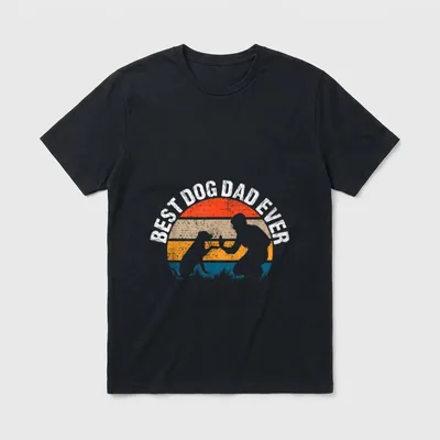 Vintage Best Dog Dad T-Shirt – Klassisches T-Shirt in Schwarz