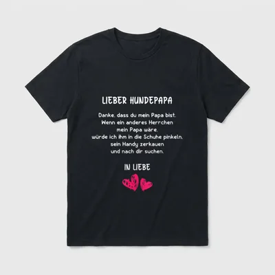 Hunde Papa Hundepapa Vater T-Shirt 0024 – Klassisches T-Shirt in Schwarz