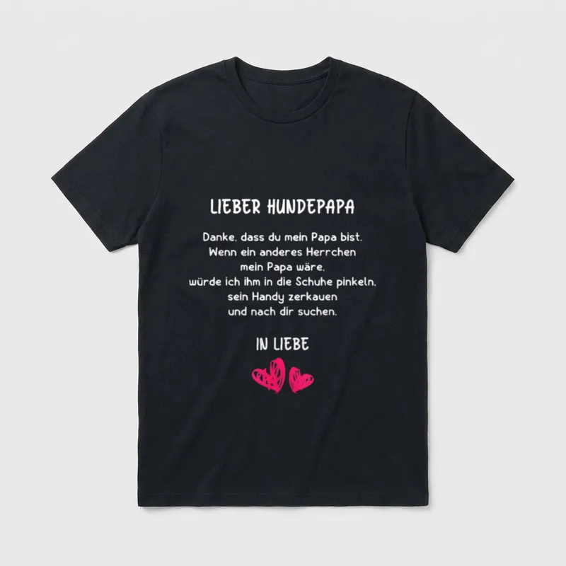 Hunde Papa Hundepapa Vater T-Shirt 0024 – Klassisches T-Shirt in Schwarz
