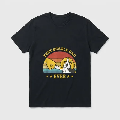 Best Beagle Dad ever Retro T-Shirt – Klassisches T-Shirt in Schwarz
