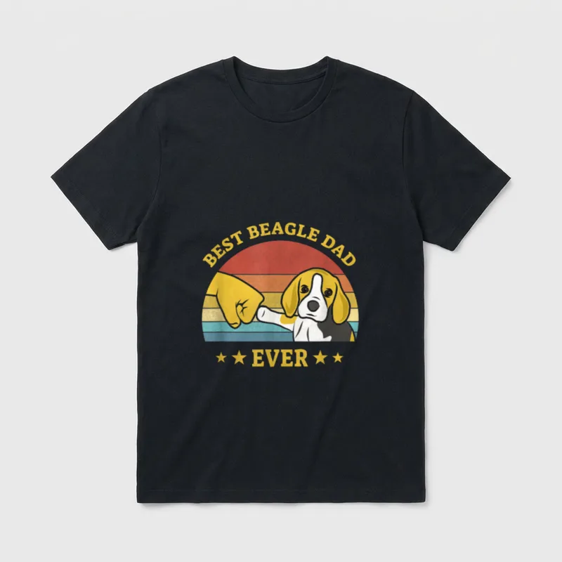 Best Beagle Dad ever Retro T-Shirt – Klassisches T-Shirt in Schwarz