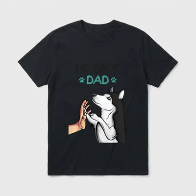 Husky Dad Hunde Papa T-Shirt – Klassisches T-Shirt in Schwarz