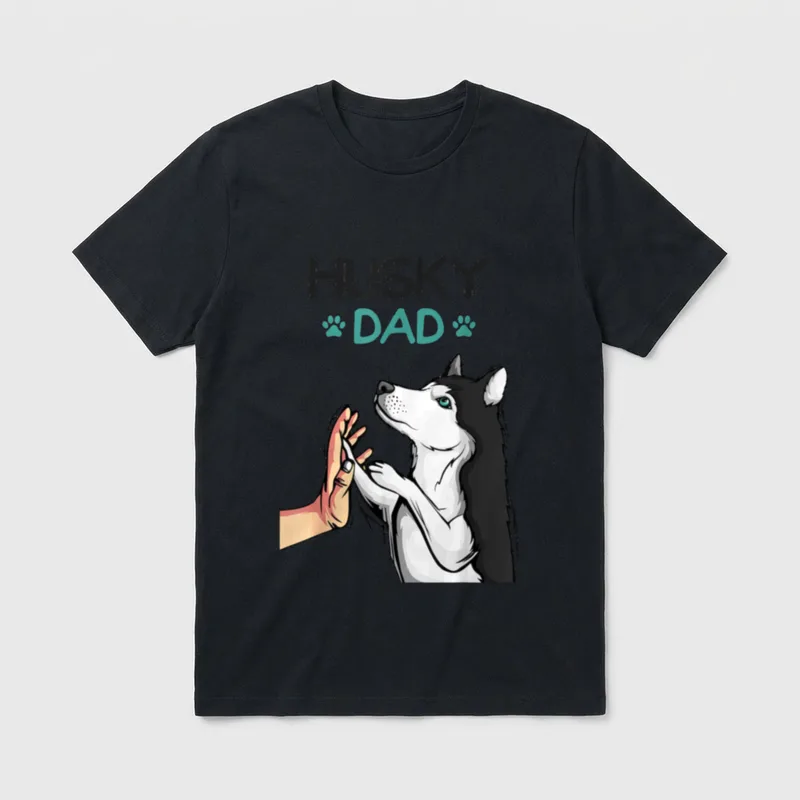 Husky Dad Hunde Papa T-Shirt – Klassisches T-Shirt in Schwarz