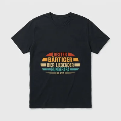 Bier Hund Hundepapa Spruch T-Shirt – Klassisches T-Shirt in Schwarz