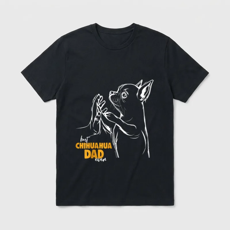 Chihuahua Hunde Papa T-Shirt – Klassisches T-Shirt in Schwarz