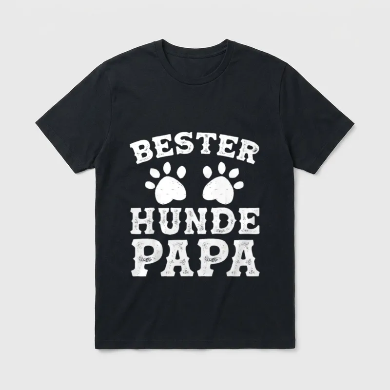 Bester Hunde Papa Lustig Vater T-Shirt – Klassisches T-Shirt in Schwarz