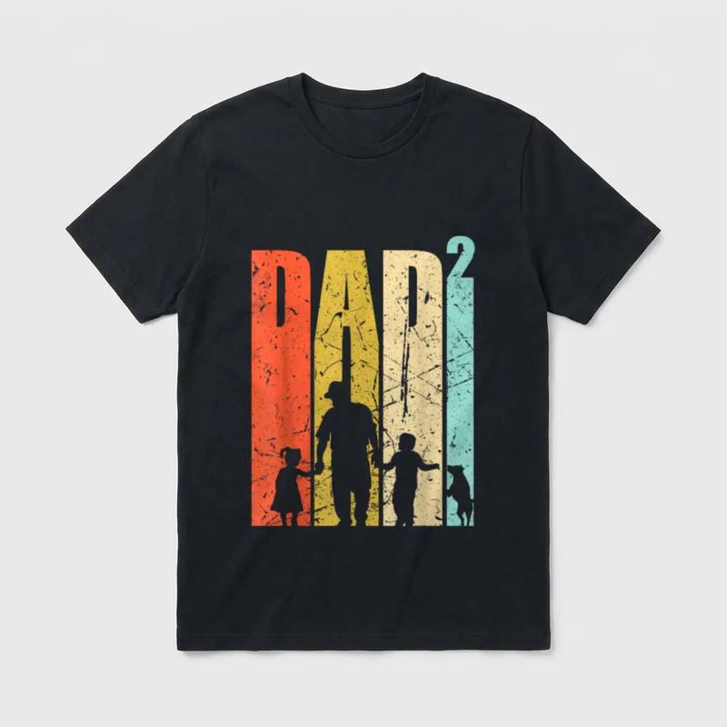 Dad hoch 2 Vater T-Shirt – Klassisches T-Shirt in Schwarz