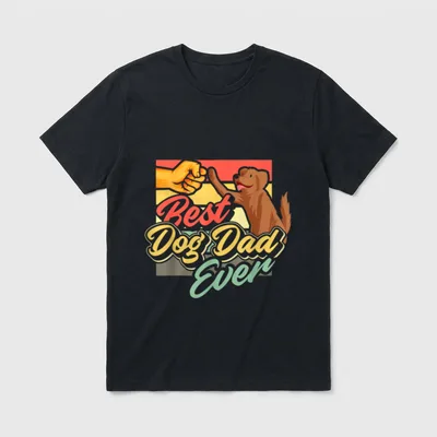 Best Dog Dad Ever Vintage T-Shirt – Klassisches T-Shirt in Schwarz