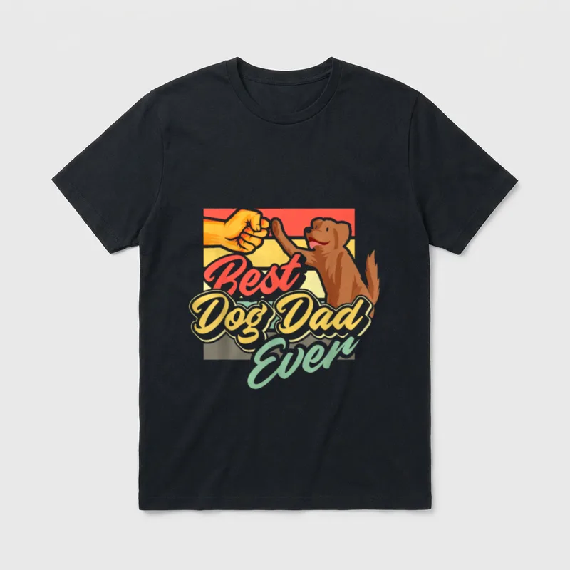 Best Dog Dad Ever Vintage T-Shirt – Klassisches T-Shirt in Schwarz