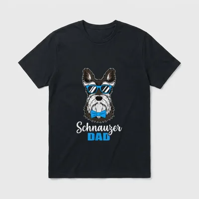 Lustiges Hunde Papa Herrchen Zwergschnauzer T-Shirt – Klassisches T-Shirt in Schwarz