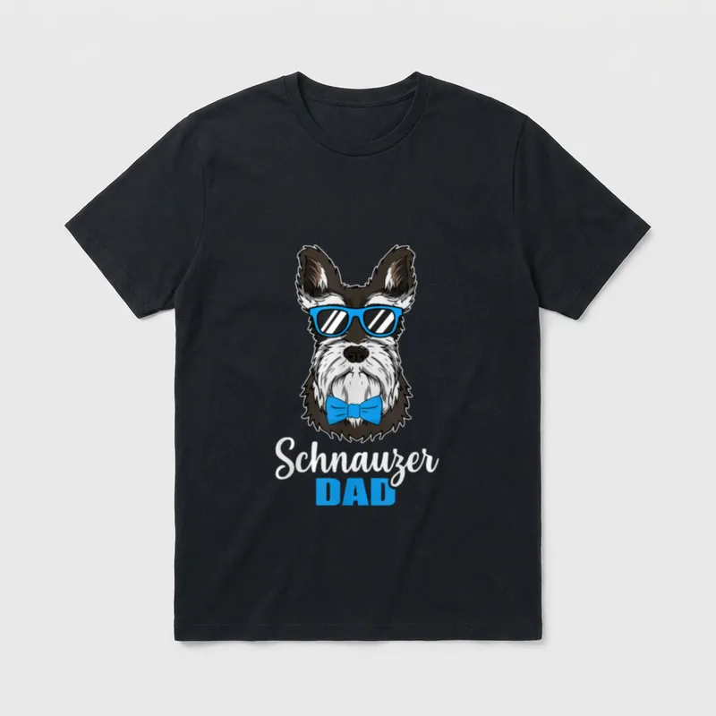 Lustiges Hunde Papa Herrchen Zwergschnauzer T-Shirt – Klassisches T-Shirt in Schwarz