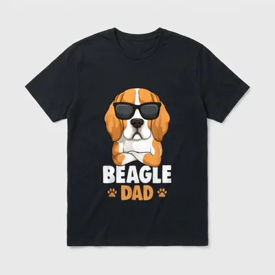 Beagle Dad Hunde Papa T-Shirt – Klassisches T-Shirt in Schwarz