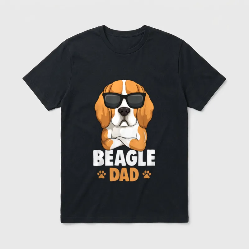 Beagle Dad Hunde Papa T-Shirt – Klassisches T-Shirt in Schwarz