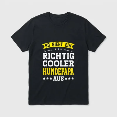 Hundepapa Lustiges Spruch Hundepapa T-Shirt – Klassisches T-Shirt in Schwarz