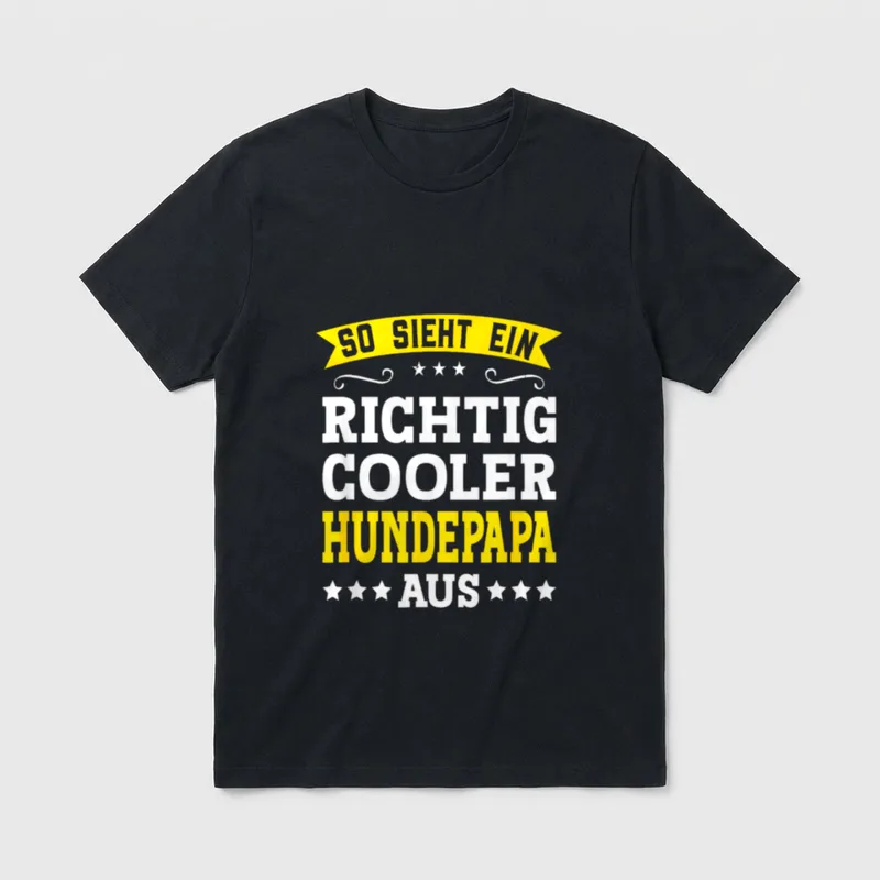 Hundepapa Lustiges Spruch Hundepapa T-Shirt – Klassisches T-Shirt in Schwarz