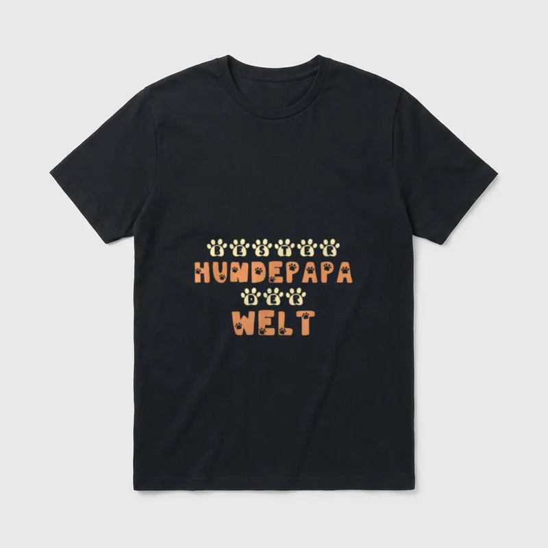 Papa Süßer Hund Vatertagsgeschenk T-Shirt – Klassisches T-Shirt in Schwarz