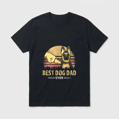Bester Hundepapa Schäferhund Papa T-Shirt – Klassisches T-Shirt in Schwarz