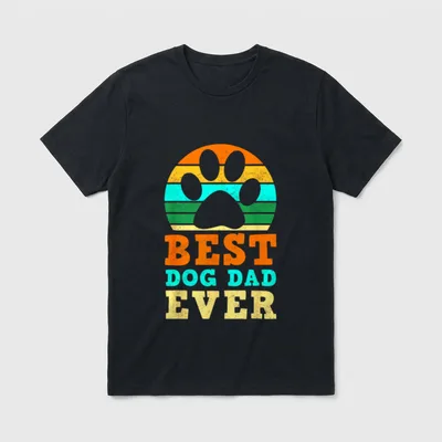 Best Dog Dad Ever T-Shirt 0078 – Klassisches T-Shirt in Schwarz