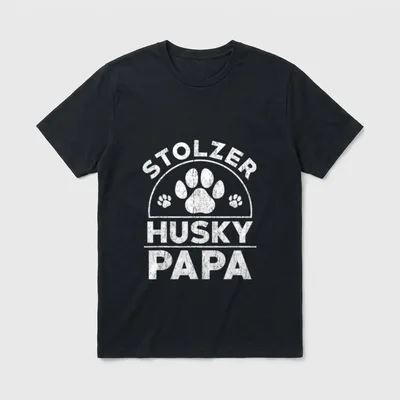 Stolzer Husky Papa Hundepapa T-Shirt – Klassisches T-Shirt in Schwarz