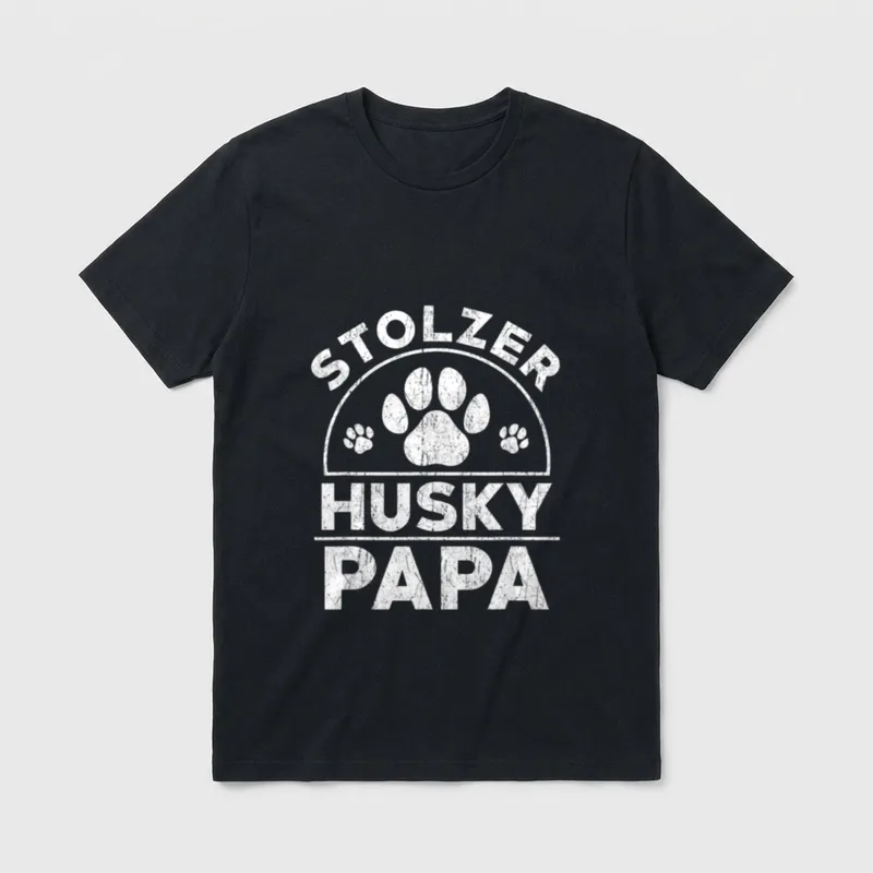 Stolzer Husky Papa Hundepapa T-Shirt – Klassisches T-Shirt in Schwarz