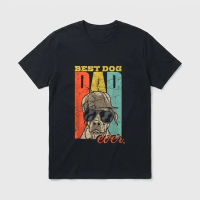 Best Dog Dad Ever T-Shirt 0087 – Klassisches T-Shirt in Schwarz