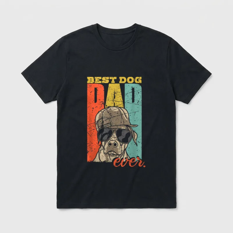 Best Dog Dad Ever T-Shirt 0087 – Klassisches T-Shirt in Schwarz