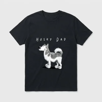 Happy Husky Dad I T-Shirt – Klassisches T-Shirt in Schwarz