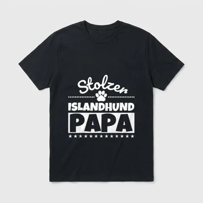 Stolzer Islandhund Papa T-Shirt – Klassisches T-Shirt in Schwarz