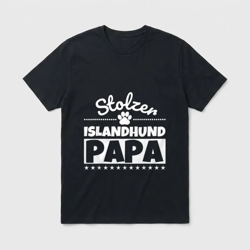 Stolzer Islandhund Papa T-Shirt – Klassisches T-Shirt in Schwarz