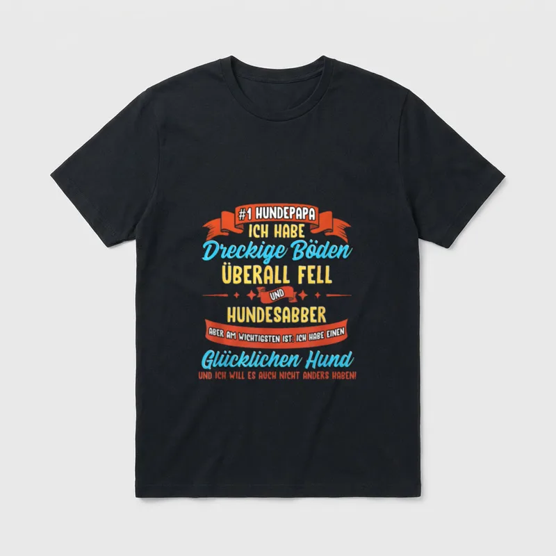 Bester Hundepapa Hund Spruch T-Shirt – Klassisches T-Shirt in Schwarz