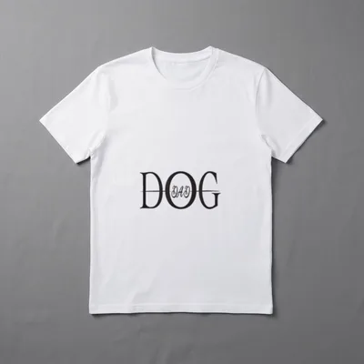Dog Dad Hundepapa Hundeliebe T-Shirt – Schriftzug DOG DAD mit integrierter Kursive – Klassisches T-Shirt in Schwarz