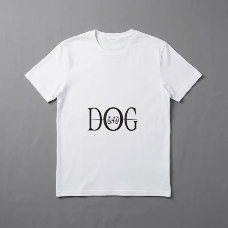Dog Dad Hundepapa Hundeliebe T-Shirt – Schriftzug DOG DAD mit integrierter Kursive – Klassisches T-Shirt in Schwarz