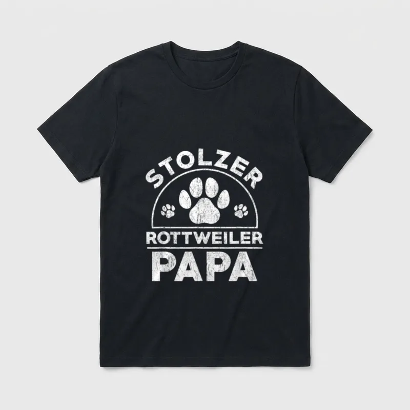 Stolzer Rottweiler Papa Hundepapa T-Shirt – Klassisches T-Shirt in Schwarz