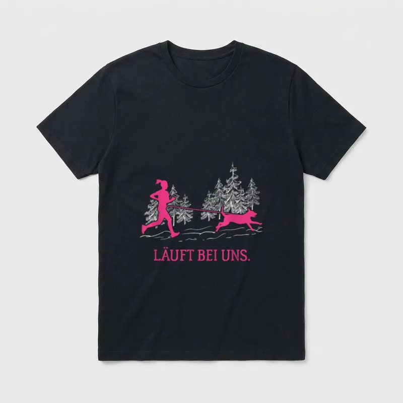 Läuft bei uns Hundesport T-Shirt – Klassisches T-Shirt in Schwarz
