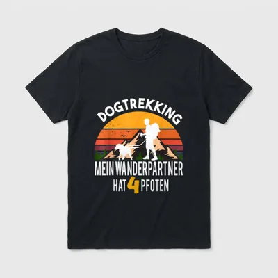 Dogtrekking Zughundesport Hundesport Canicross T-Shirt – Klassisches T-Shirt in Schwarz