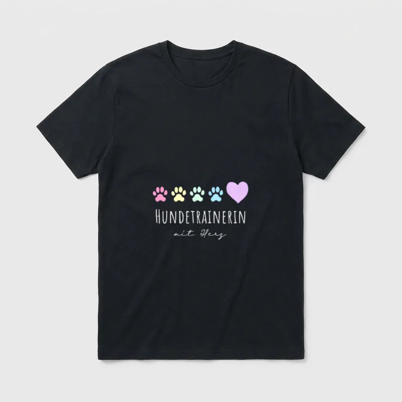 Agility Hundetrainerin mit Herz T-Shirt – Klassisches T-Shirt in Schwarz