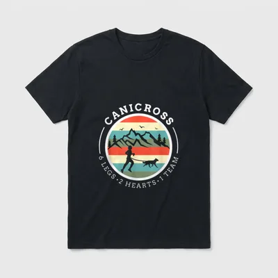 Canicross Trail Running Spruch T-Shirt – Klassisches T-Shirt in Schwarz
