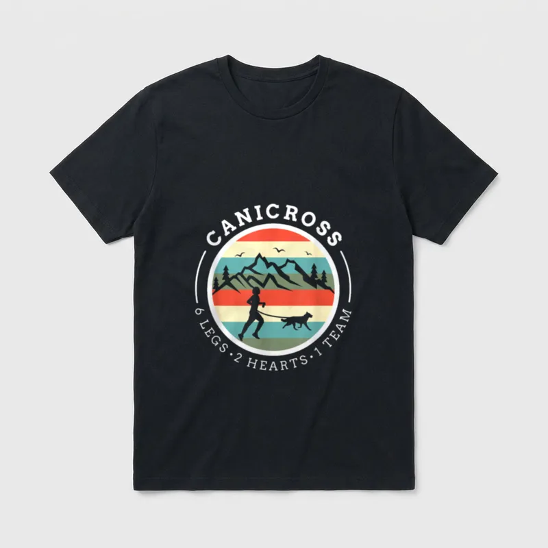 Canicross Trail Running Spruch T-Shirt – Klassisches T-Shirt in Schwarz