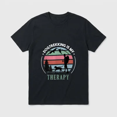 Dogtrekking Zughundesport Hundesport Canicross T-Shirt 0067 – Klassisches T-Shirt in Schwarz