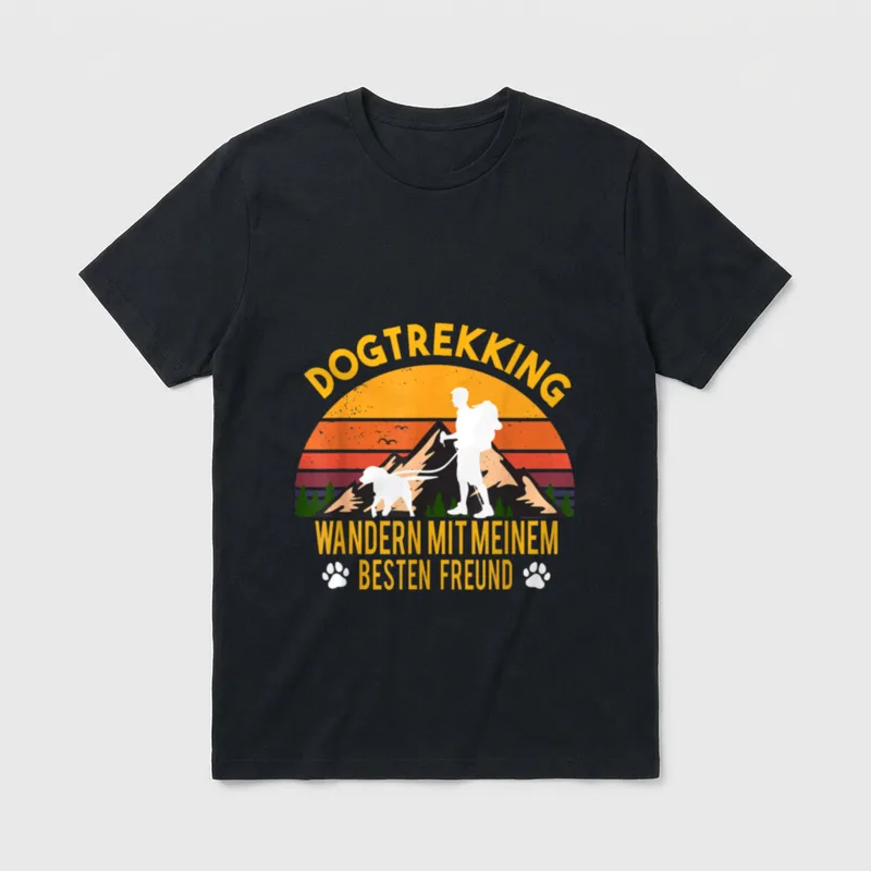 Dogtrekking Zughundesport Hundesport Canicross T-Shirt 0078 – Klassisches T-Shirt in Schwarz