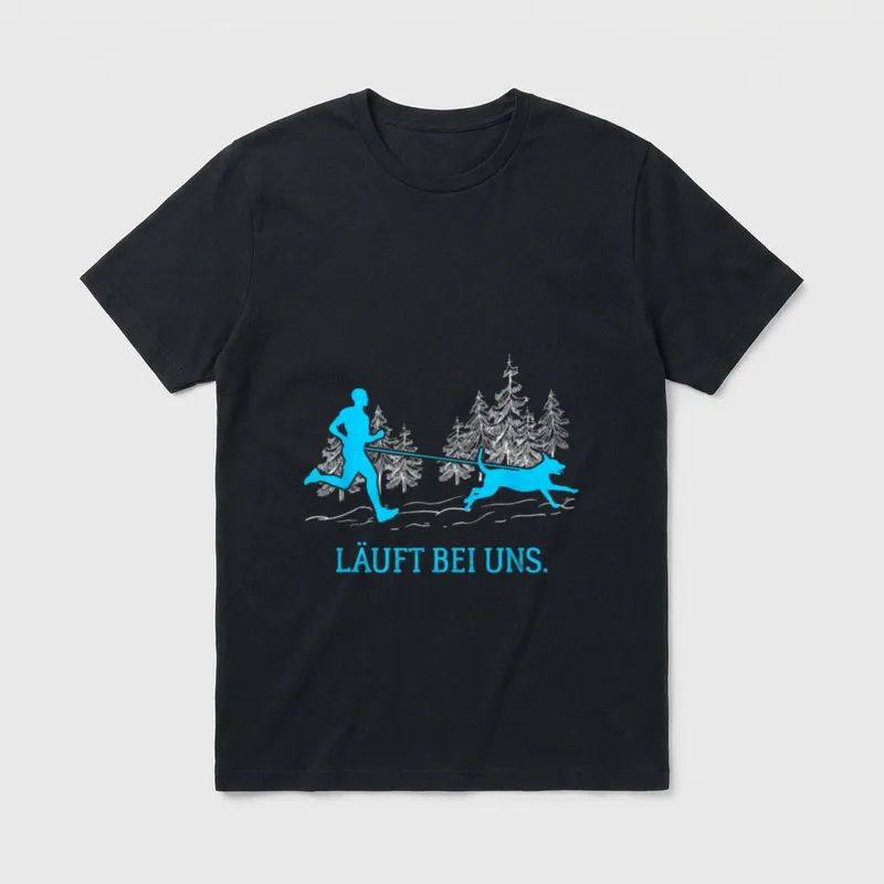Läuft bei uns Hundesport Zughundesport T-Shirt – Klassisches T-Shirt in Schwarz
