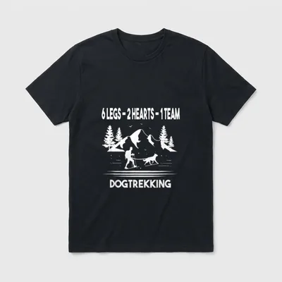 Dogtrekking Zughundesport Hundesport Canicross T-Shirt 0080 – Klassisches T-Shirt in Schwarz
