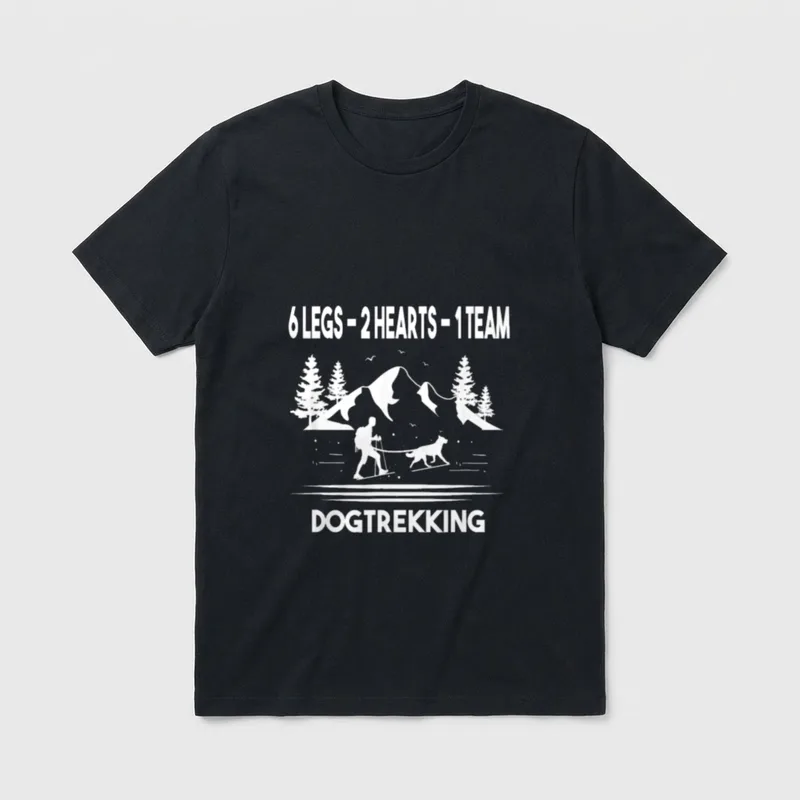 Dogtrekking Zughundesport Hundesport Canicross T-Shirt 0080 – Klassisches T-Shirt in Schwarz