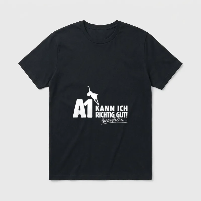 Hundesport Agility Turnier A1 T-Shirt – A1 Sprung Silhouette Hund theoretisch Druck – Klassisches T-Shirt in Schwarz