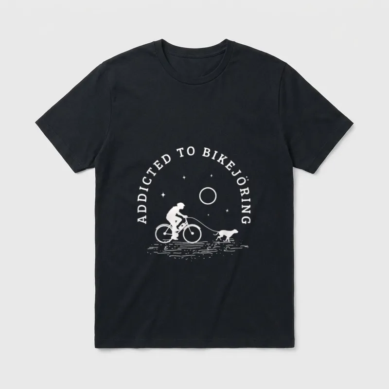Bikejöring Motiv Spruch Zughundesport T-Shirt – Klassisches T-Shirt in Schwarz