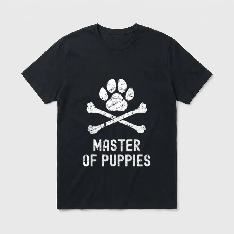 Hunde Herrchen Spruch Welpen T-Shirt – Klassisches T-Shirt in Schwarz