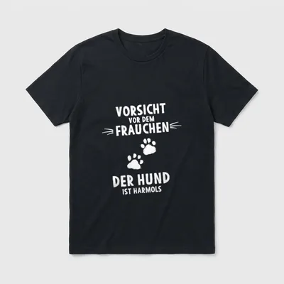 Vorsicht vor dem Frauchen Mantrailing T-Shirt – Klassisches T-Shirt in Schwarz