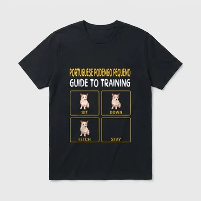 Podengo Pequeno portugiesischer Hundeführer T-Shirt – Klassisches T-Shirt in Schwarz