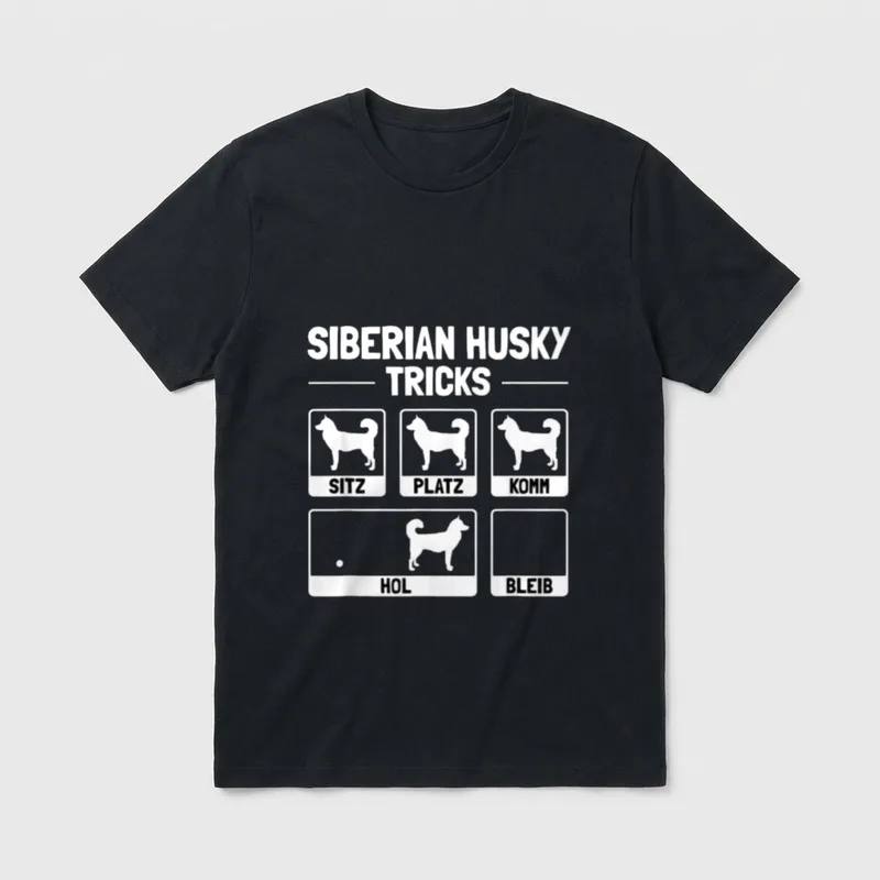 Lustiges Siberian Husky Hund T-Shirt – Klassisches T-Shirt in Schwarz